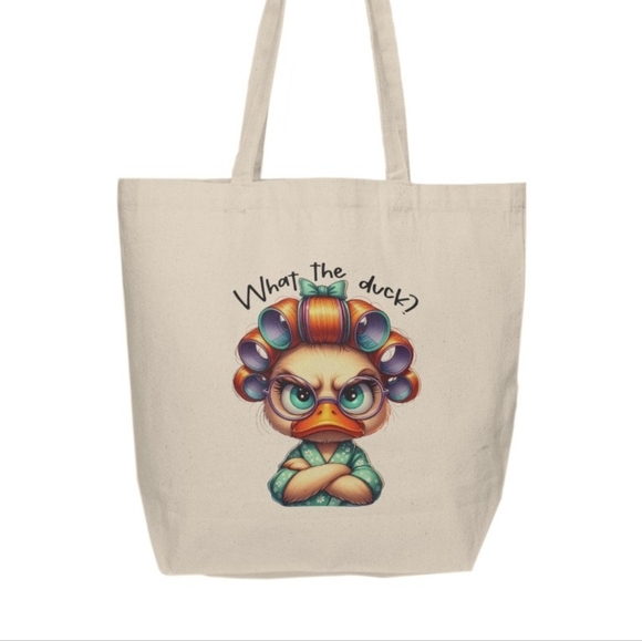 Funny What The Duck Custom Tote Bag - Picture 2 of 3